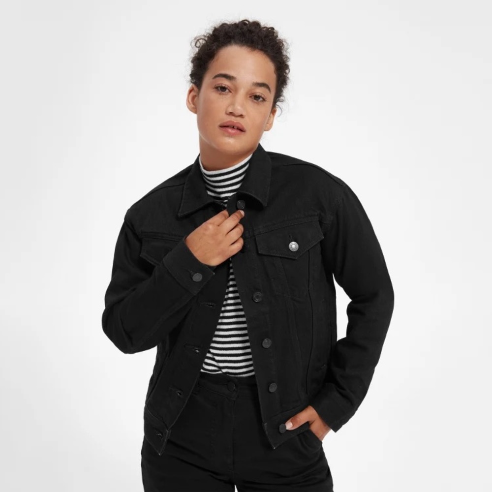 Everlane Black Denim Jacket, Women’s Medium